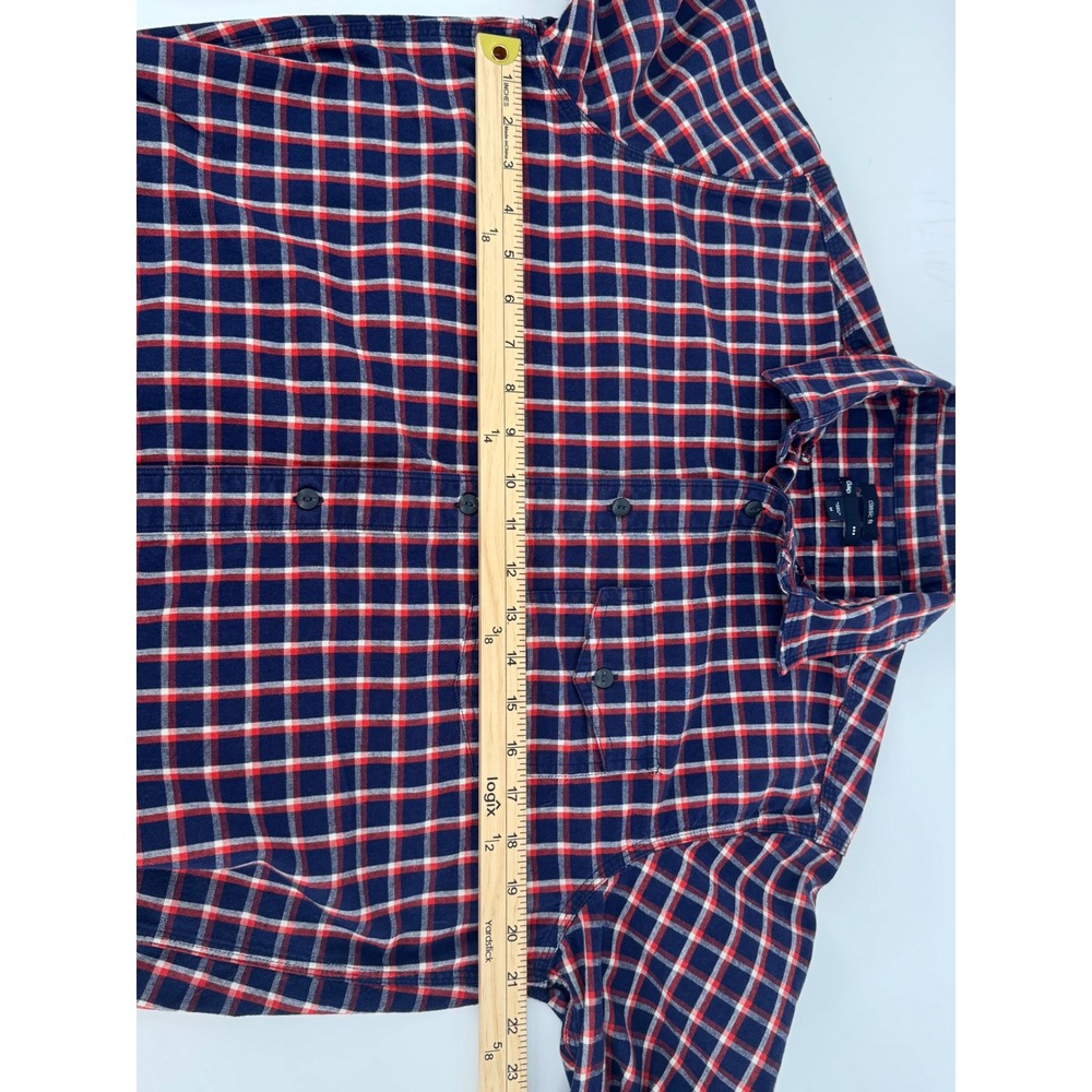 Gap Mens Classic Fit Plaid Button Down Shirt Blue Red Check 916935-01 M - Picture 6 of 9